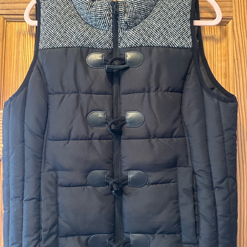 Ruff Hewn Black and White Herringbone Vest